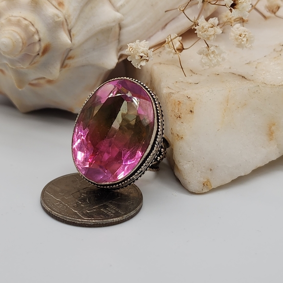 Oval Ametrin Stone Silver 925 Ring Beautiful Holiday Gift - Picture 10 of 13